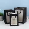 Windowed transparent gift bags, Mother's Day sale paper bags, flower gift bags, packaging souvenirs, window display handbags details Picture